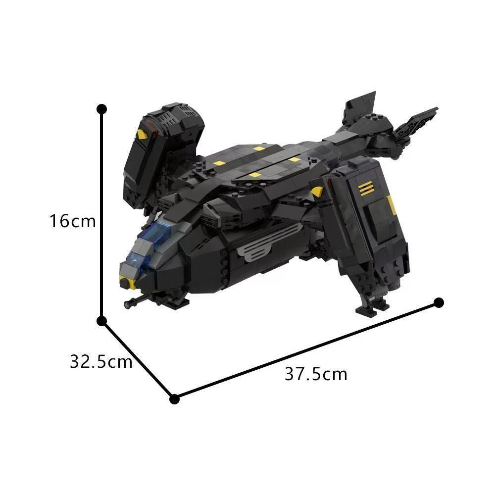 Helldivers 2 Pelican-1 Extraction Shuttle MOC Building Kit – 929-Piece Custom Bricks Set