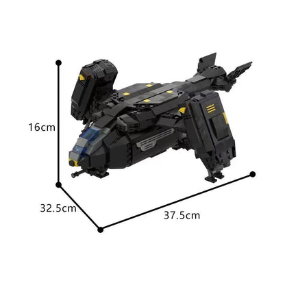 Helldivers 2 Pelican-1 Extraction Shuttle MOC Building Kit – 929-Piece Custom Bricks Set