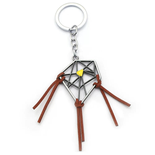 Weathered dreamcatcher pendant — metal alloy hanging decor