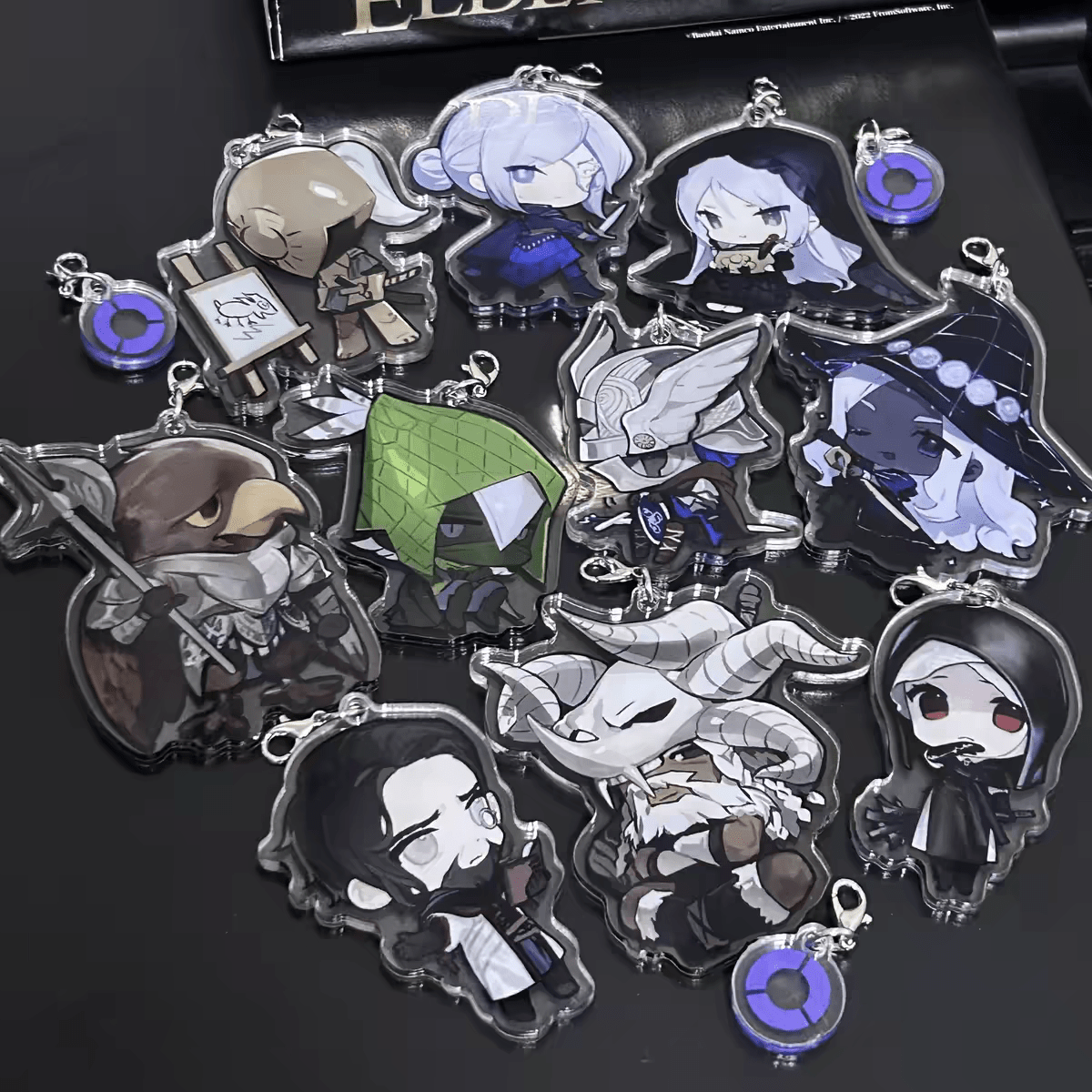 Elden Ring Nightreign — full cast of 10 Nightfarers acrylic keychain set.