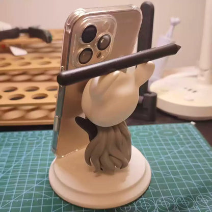 Hollow Knight Phone Stand with Pen Holder - Multi-Use Tablet Stand Desk Organizer