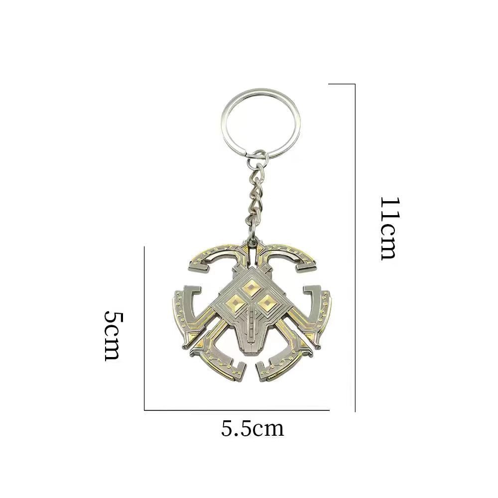 Nomai keychain from Outer Wilds — detailed metal keyring.