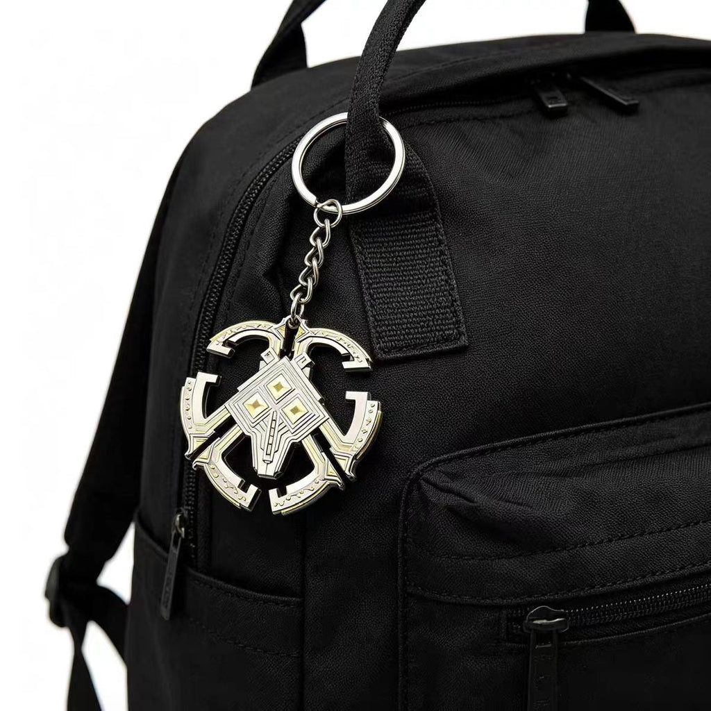 Nomai keychain from Outer Wilds — detailed metal keyring.