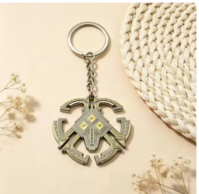 Nomai keychain from Outer Wilds — detailed metal keyring.